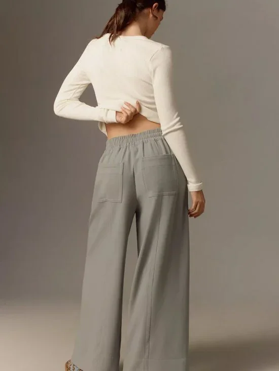 Anthropologie Maeve Tie-Waist Wide Leg Pants size medium - Picture 4 of 5